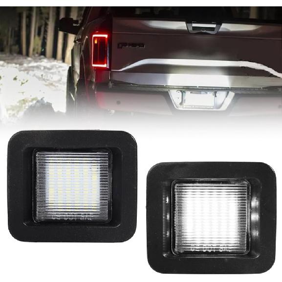 LED License Plate Light For Fo-Rd 2015- F150 2017- Raptor Pickup Truck, F150 Led Rear Tag Lamp, 6000K White Lights, 2 PCS