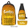 Cook Backpack Oxford Cloth Student Schoolbag Computer Bag Shoulder Bag Satchel Pencil Case Three-Piece Set