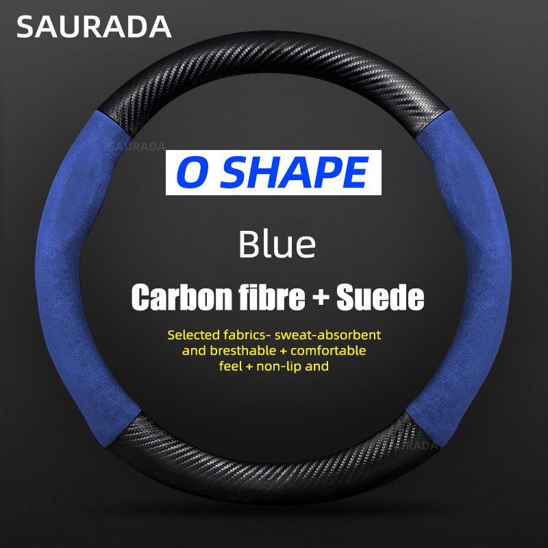 Car Steering Wheel Cover 38cm Leather D Shape For Golf Polo Jatta Passat K3 Suzuki Swift Nissan Rogue Mercedes AMG Accessories