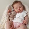 Reborn Baby Puppe 19 Zoll Pfirsichfarben Fertiggestellt Neugeborenes Baby Weicher Stoffkörper Lebensecht Reborn Puppe mit 3D Haut Mehrschichtige Bemalung Sichtbare Adern