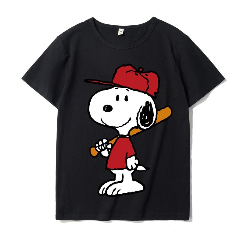 Classic Snoopy Cotton Men's Women's T-shirt Snoopy Cartoon Printed Summer Fashion Casual Comfortable Top Street Clothing