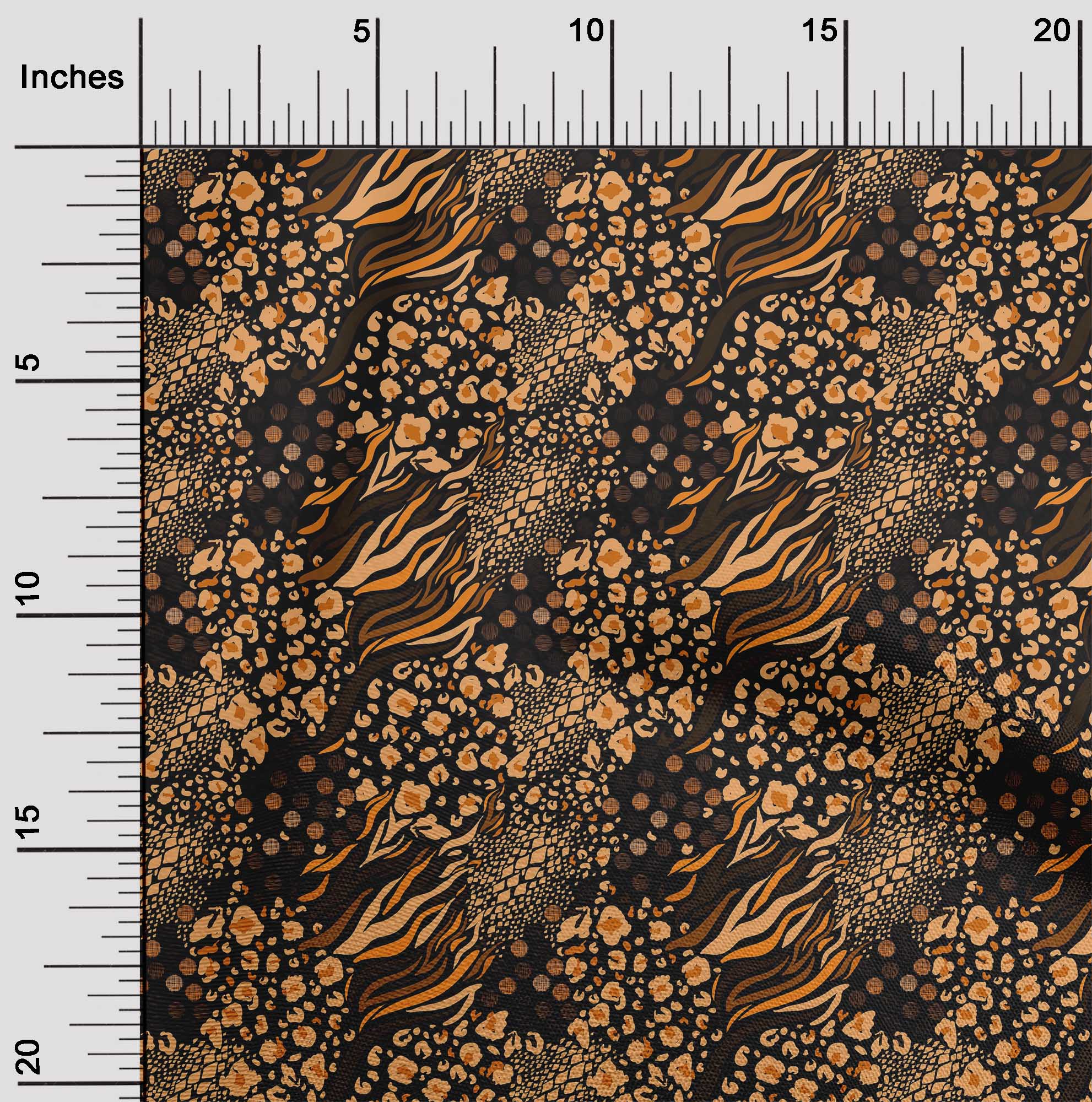 

oneOone Бавовна Поплін Зелена тканина Шкура тварин Сукня Тканина Тканина з принтом У дворі 42 дюйма 42 Inch Wide - Viscose Chiffon помаранчевий