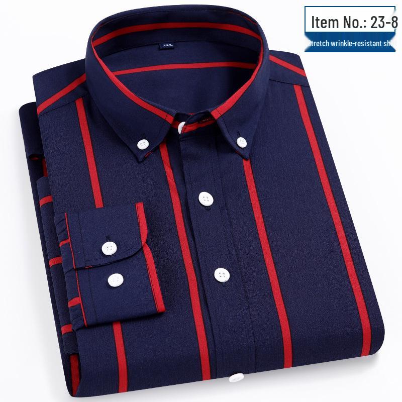 Men's Striped Non-Iron Long Sleeve Shirt—Spring/Summer Collection