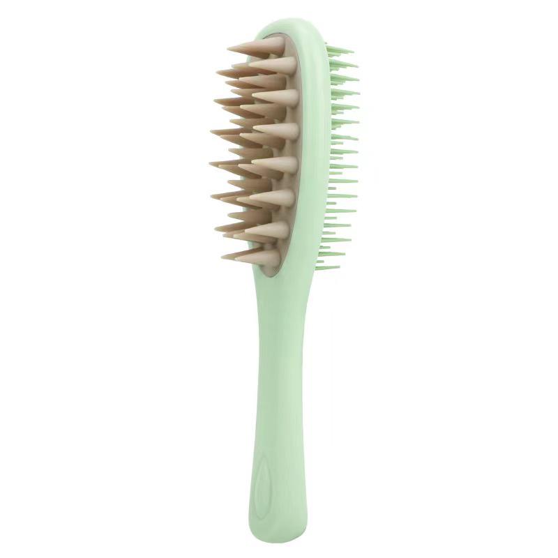 Double-Sided Long Handle Scalp Massage Shampoo Brush & Air Cushion Comb for Wet/Dry Use