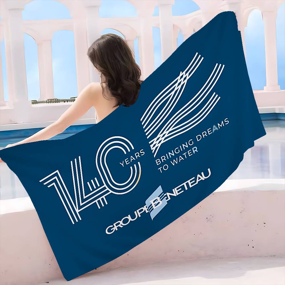 B-BENETEAUS Logo Beach Towel Colorful Bath Towels for Girl Microfiber Quick Dry Sand Free Beach Yoga Spa Gym Pool