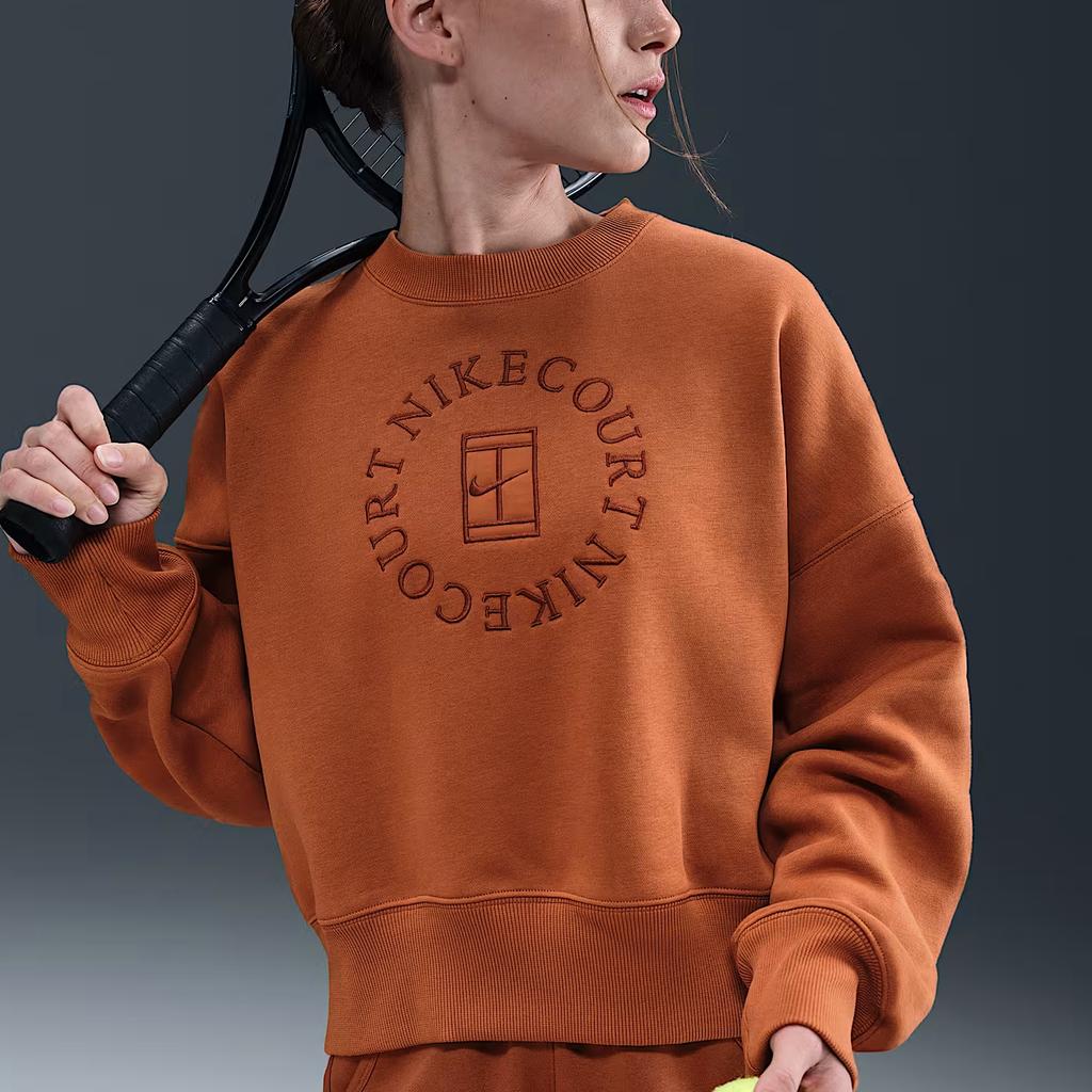 Nike Court Heritage Phoenix Fleece Oversized Logo Letter Crewneck Sweatshirt Women Sweatshirt HJ8989-246