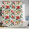Floral Shower Curtain Bath Decor, Printed Fabric Shower Curtains For Bathroom Decorations Waterproof Home Supplies Modern Flor