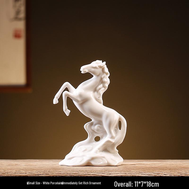 

Ceramic Zodiac Horse Figurine: Wealth Attraction Ornament for Office or Living Room Decor, Perfect for Gift Giving.