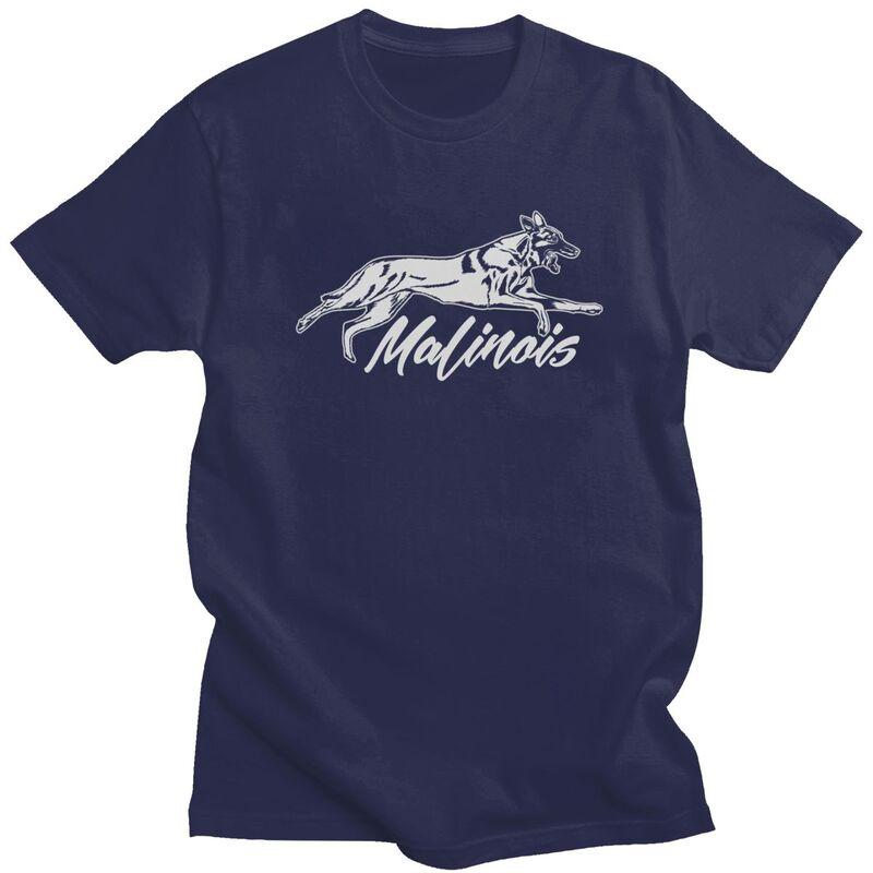 Custom Cool Belgian Shepher Malinois T Shirt Men Short Sleeves Pure Cotton Tshirt Casual Tee Tops Streetwear Tshirt