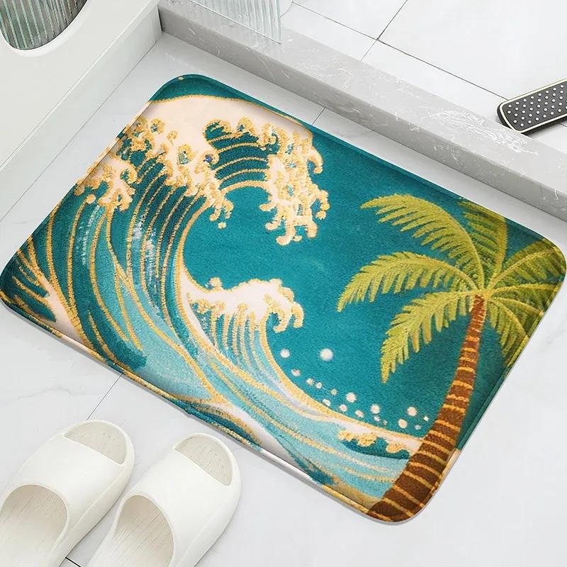 Bathroom Anti Slip Door Mat Household Water Absorbing Foot Mat Shower Room Small Carpet Machine Washable Soft and Comfortable