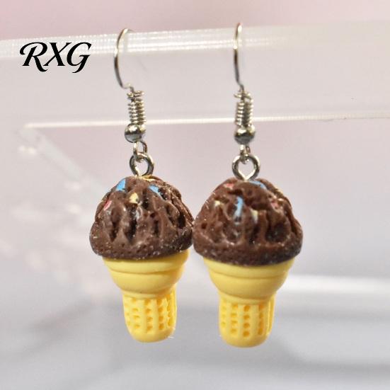 Smooth Surface Earrings 1 Pair Cute Ice Cream Dangle Earrings, Fun Imitation Food Drop Summer Jewelry Gifts for Women Girls Pendant