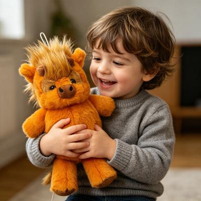 Running Highland Cow Plush Toy Soft Stuffed Animal Pillow for Kids Adults Cute Mini Cow Doll for Cuddling Birthday Gift Home Decor