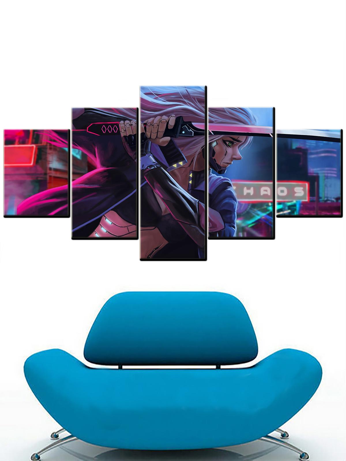 

Холст Картины 5 Шт. Девушка Воин Меч Плакаты Украшения Дома Эстетический Декор Комнаты Настенное Искусство Современная Гостиная Картины Без Рамки 20x35cm*2 20x45cm*2 20x55cm*1