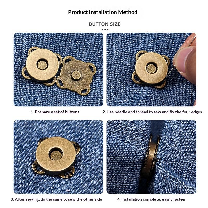 10 Sets Mini Adsorption Buckle Bags Magnetic Snap Button Fasteners Clasps Buttons Handbag Purse Wallet Craft Bag Parts