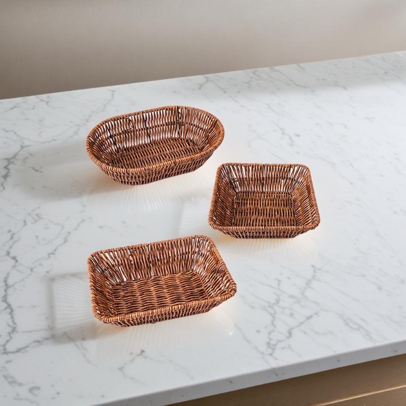 SIFAR Rattan-Style Square Storage Baskets (5-Pack)