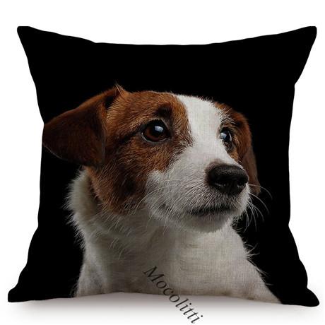 Pet Dog Portrait Print Sofa Throw Pillow Case Dachshund Terrier Samoyed Living Room Chair Decoration Cushion Cover Cojines