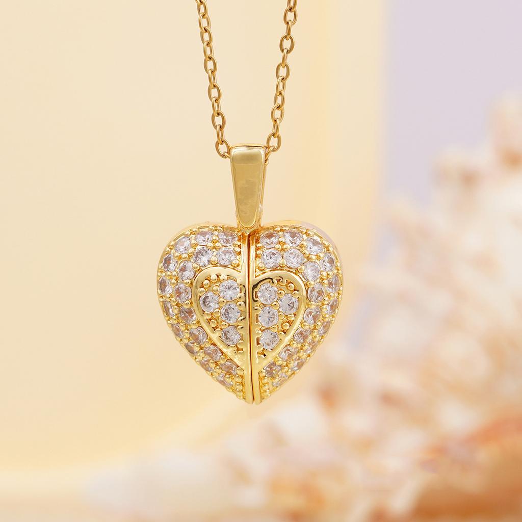 1pc Heart Angel Wings Openable Pendant Necklace Fashionable Cute Party Jewelry Valentine's Day Gift for Women Girls Mum