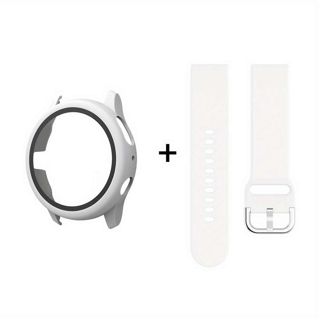 Silicone Protective Case and Strap Set for Samsung Watch Active 2 | Compatible with 40mm/44mm Models 20mm Strap