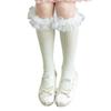 Delicate Lace Embellished High Knee Socks 3-13T Girls Fashion Stockings Cotton Hosiery for Parties Photography