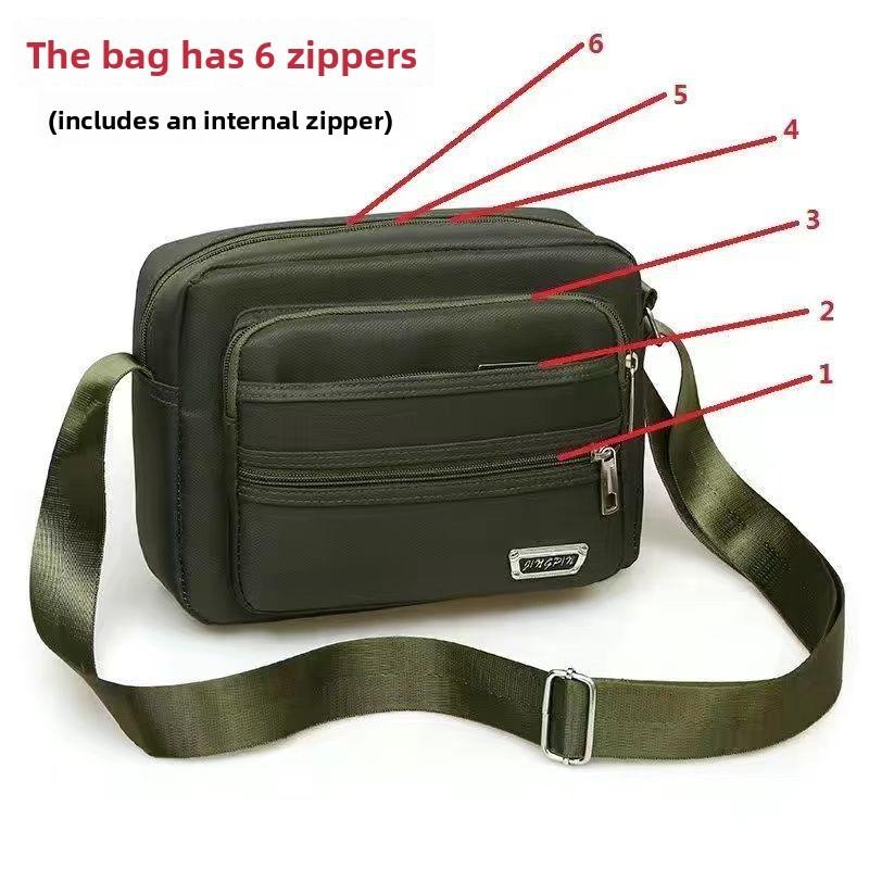 Classic Oxford Cloth Mens Crossbody Bag With Multiple Zipper Compartments For Business Travel