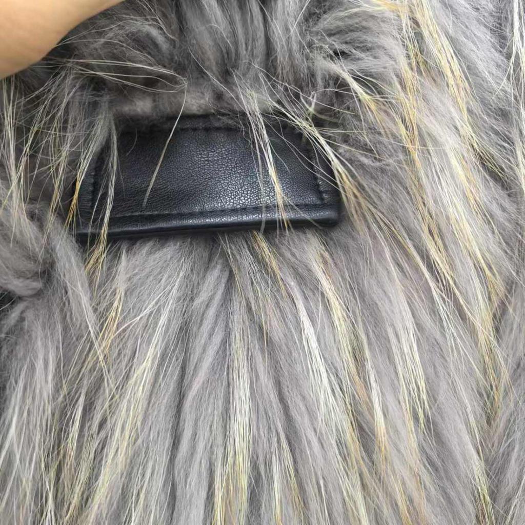 Women's Short Real Raccoon Wool Coat Sheepskin Square Collar Youthful Slim Fur Striped Coat for Women