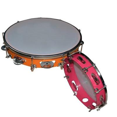 Dafli Tamburin, Musikinstrument, Handgehaltenes, Mehrfarbiges Tamburin, Metallglöckchen, 2 Stück