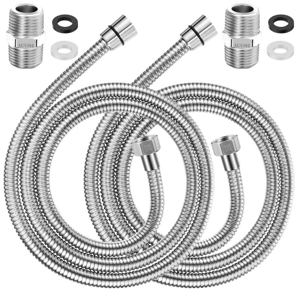 Stainless Steel Shower Head Hose Large Bore Shower Extension Tube Durable Faucet Hose  Hotel
