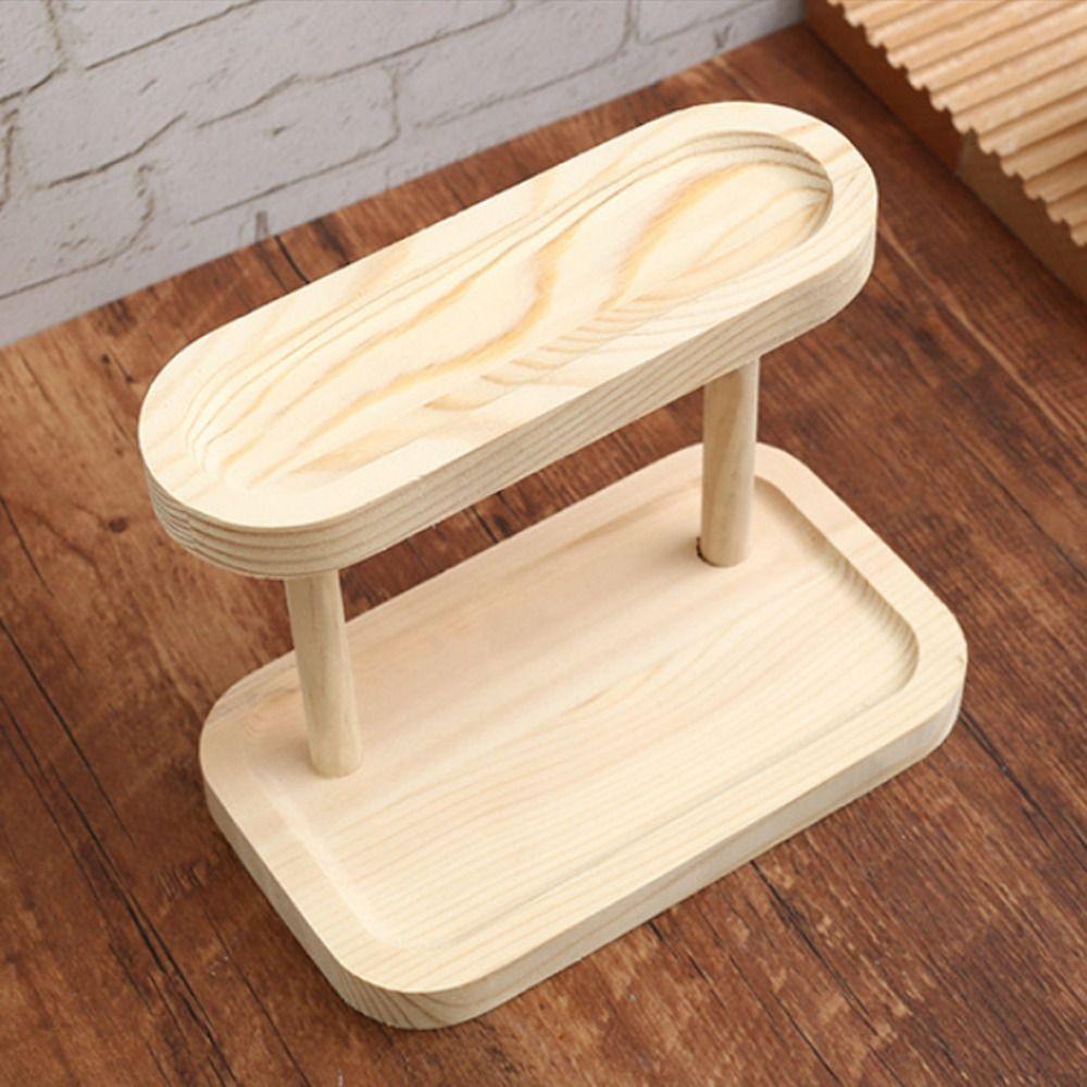 Nature Wood Jewelry Storage Rack Cosmetics Shelf Desktop Organizer  Office