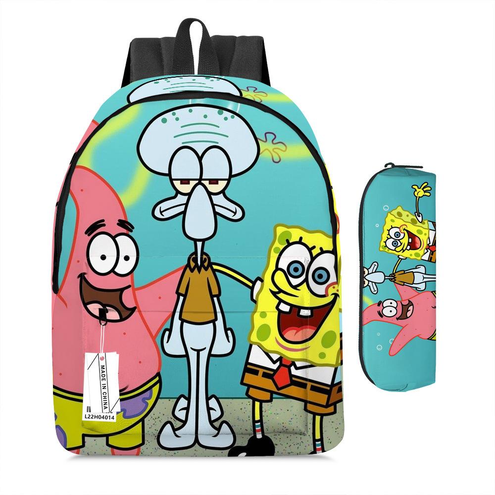 Spongebob Squarepants Children'S School Bag Male And Female Students Backpack Kindergarten Cute Cartoon Backpack Pencil Bag