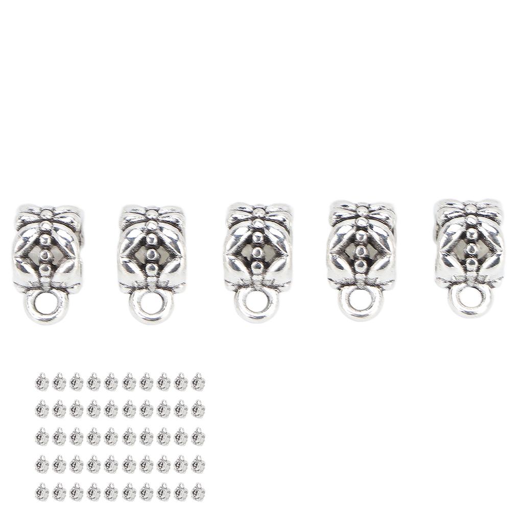 50Pcs Beard Beads Hair Braiding Beads Antique Silver Metal Finish Moderate Size Exquisite Dreadlocks Beads