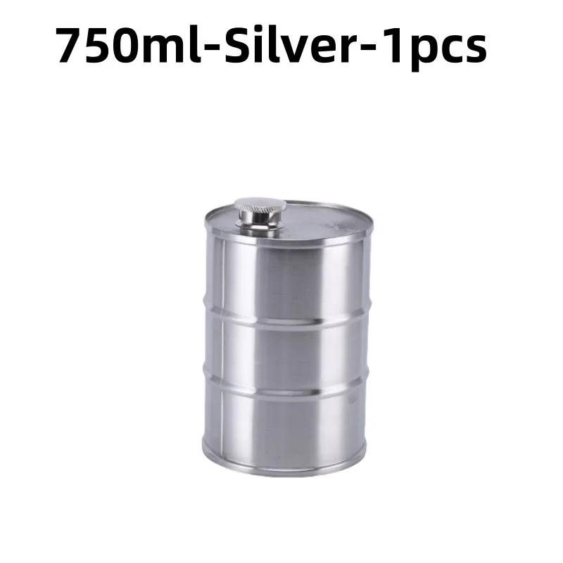 

1Pc 25oz Water Bottle Drums Whisky Portable Stainless Steel Hip Flask