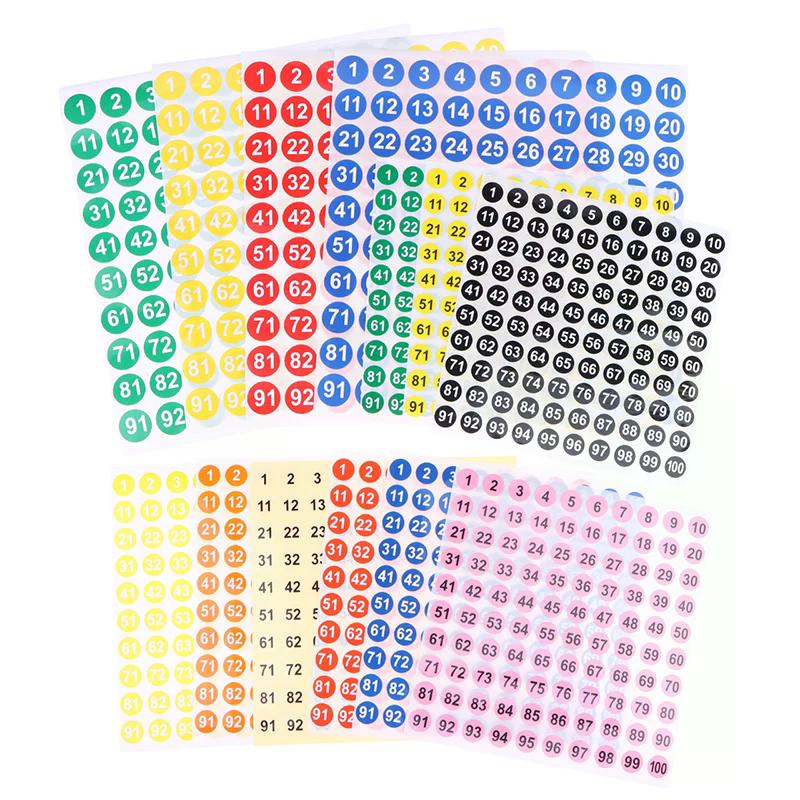 Accessory 5 Sheets Number Stickers 1-100 Label Sticker for Diy Craft Nail Polish Glue Bottle Scrapbooking Diary Stationery