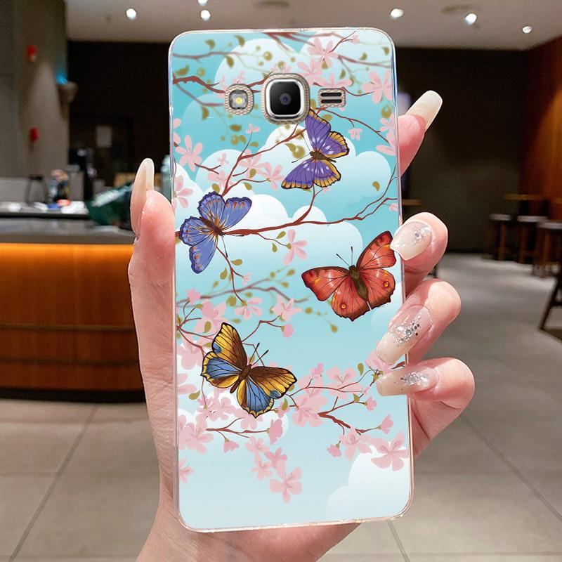 For Samsung Galaxy J2 Prime J2 Ace Grand Prime A5 2015 Case Flower Butterfly Phone Capa Soft Silicon Transparent TPU Jelly Cover