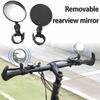 2PCS Bicycle Plastic Rearview Mirror 360 Degree Adjustable Rotatable Universal Cycling Handle Rearview Safety Lens for MTB Bike