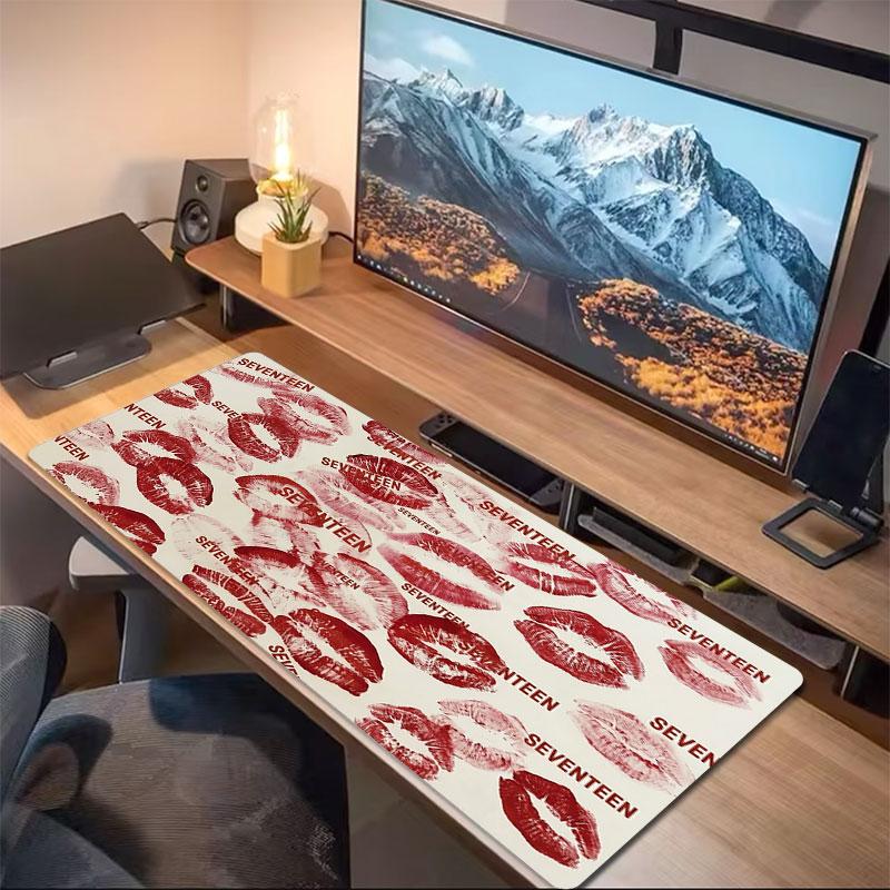 Kawaii Character Stickers Large Size Mouse Pad Large Gaming Table Cushion Nonslip Laptop Tablet Big Mousepad Xxl Mat Mini Pc Playmat With Lock Edge