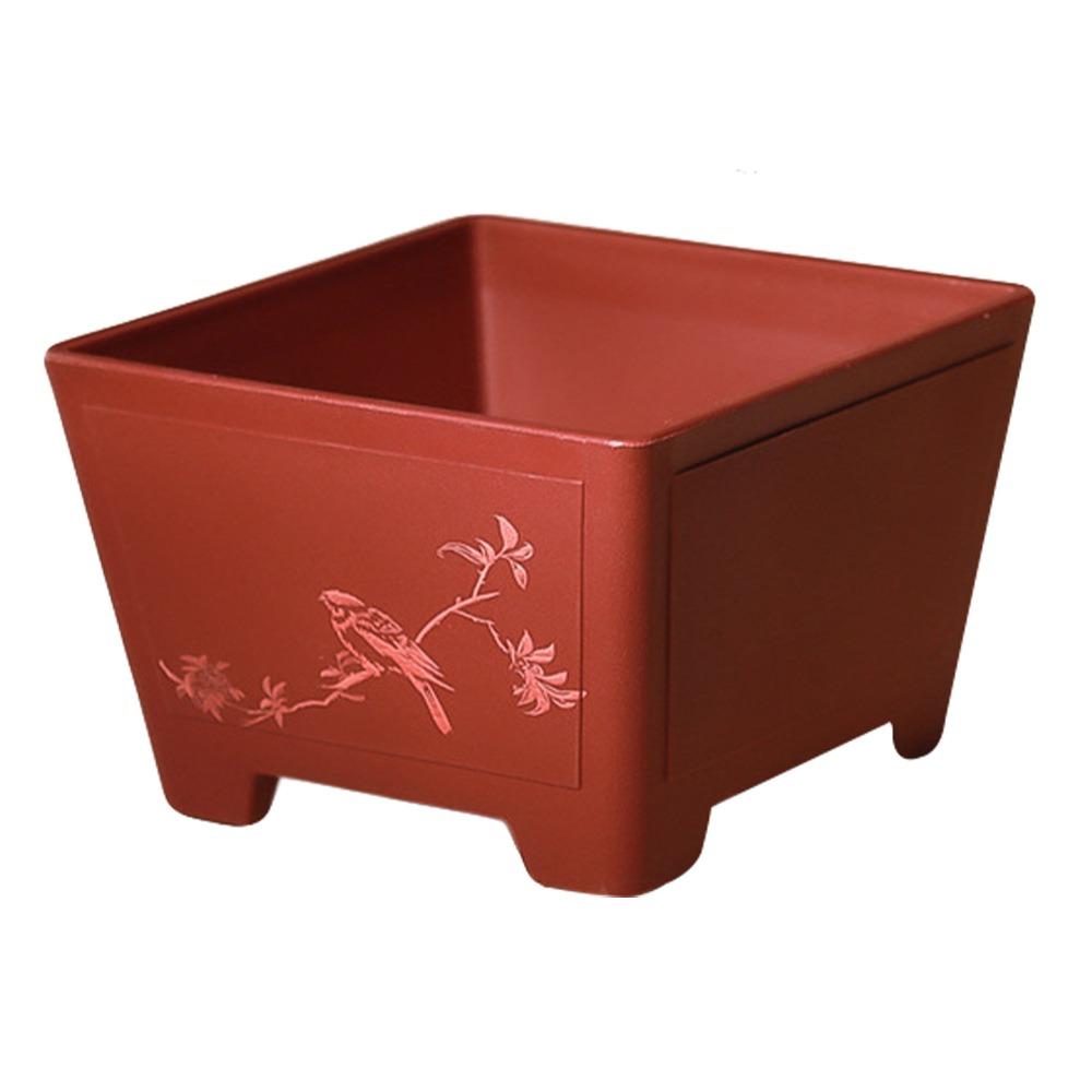 

Имитация фиолетовой глины цветочный горшок узоры цветов и птиц узор тушью суккулентное растение бонсай красочный прочный толстый стеллаж для растений