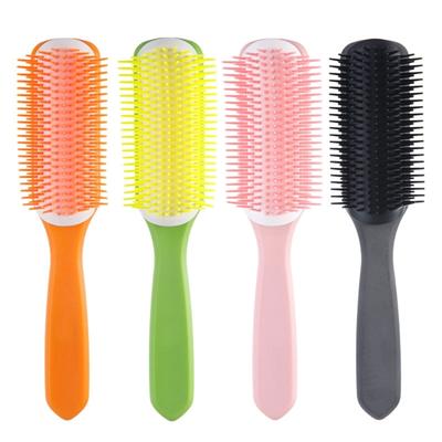 9 Row Detangling Hair Brush,Cushion Nylon Bristles Hairbrush,Detangles Seamlessly Without Pulling Hair for All Hair Types