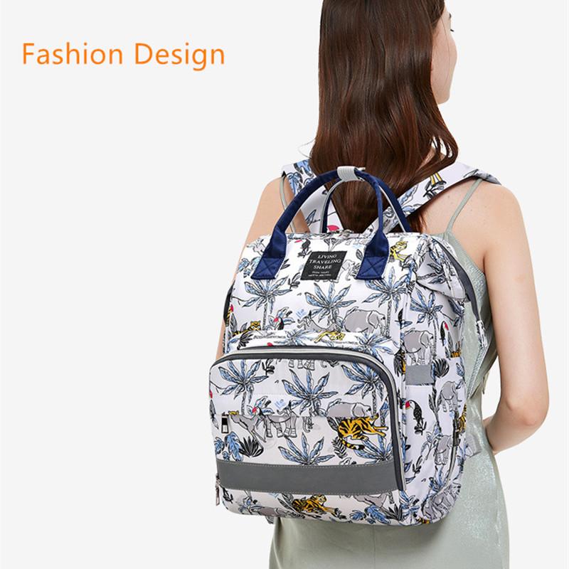 Fashion Floral Diaper Bag Large Capacity Mommy Backpack Nursing Mother Organizer Bag for Baby