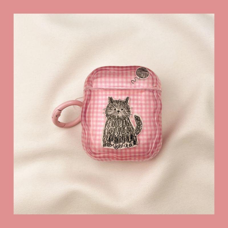 

Чехол для Airpod3 для Apple Pro Чехол для наушников Второе поколение Беспроводной Bluetooth Третье поколение Aipods2 Поколение Airpodpro Четвертое поколение 5 коробок airpods pro2 [Pink Plaid Graffiti Cat] Send Hook