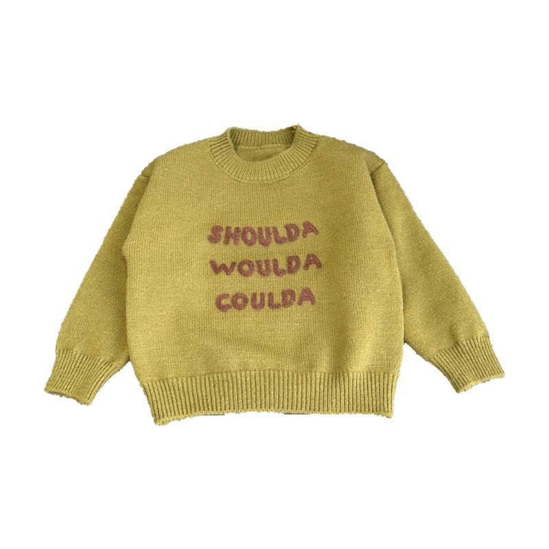 Korean Style Kids' Round Neck Sweater – 2025 Autumn/Winter Knit Pullover for Boys