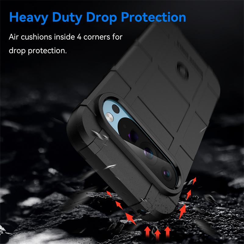 Shockproof Rugged Shield Matte TPU Case for Google Pixel 9 Pro XL 8A 7A 6A 8 7 6 Pro Protective Cover Fundas Coque Capa