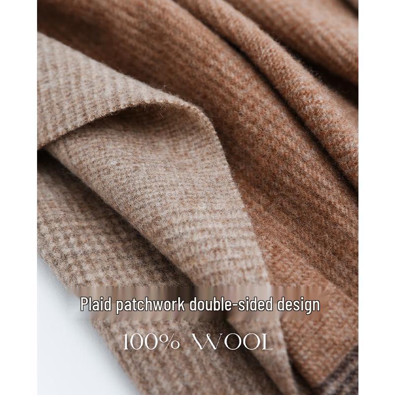 VICTORIA&VERA Autumn/Winter Striped Plaid Tassel Scarf