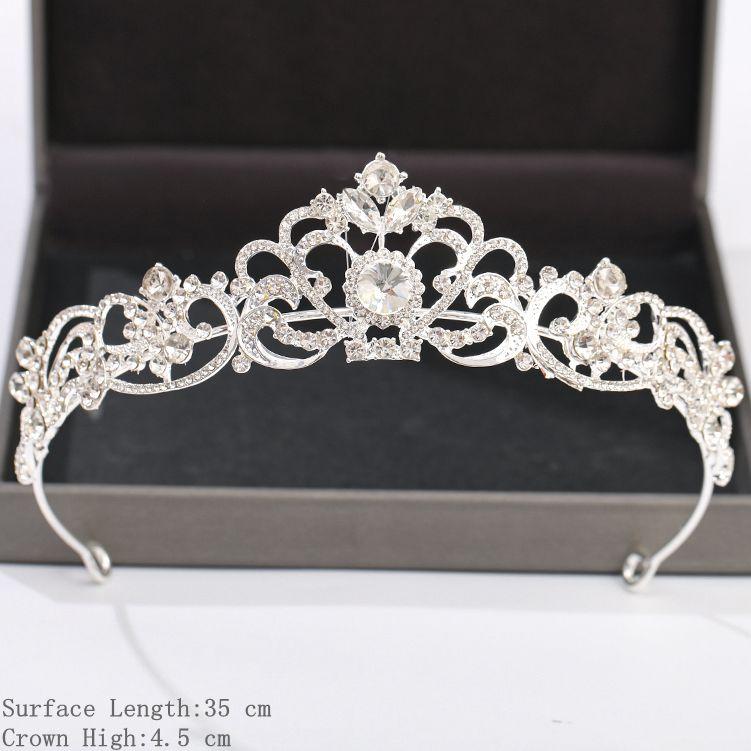 Silver Color Crown and Tiara Hair Accessories for Women Wedding Accessories Crown for Bridal Crystal Rhinestone Diadema Tiara