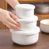 Chuanye 800ml Pure White Ceramic Steaming Bowl with Lid