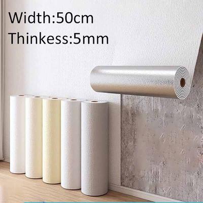 Papier peint autocollant 3D imperméable et épais de 5 mm, texture lin, couleur pure, décoratif pour la maison, remis à neuf
