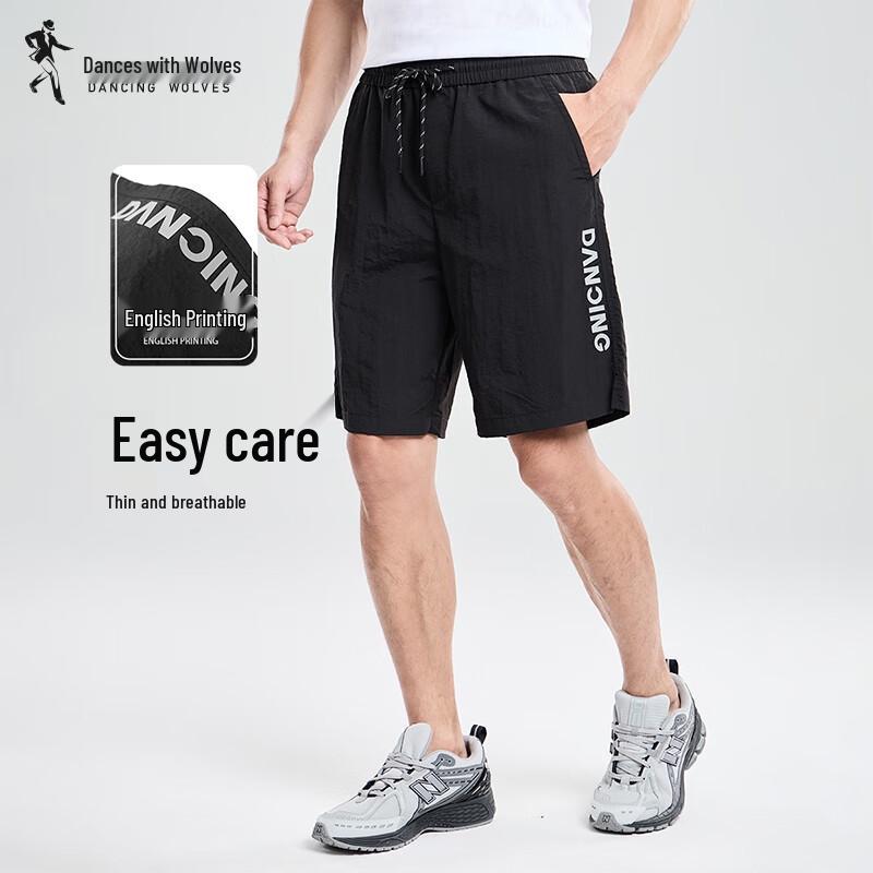 Men s Wrinkle-Resistant Elastic Waist Casual Shorts XL