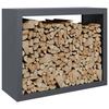 VidaXL Firewood Rack Anthracite 100x40x80 Cm Steel, Log Store, Fireplace Log Holder, Support of 850977