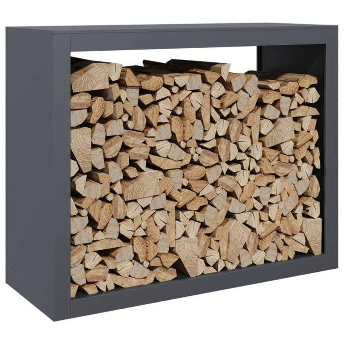 VidaXL Firewood Rack Anthracite 100x40x80 Cm Steel, Log Store, Fireplace Log Holder, Support of 850977