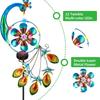 Waterproof Metal Peacock LED Solar Lights Decor Rainbow Wind Spinners Stake Windmill Pinwheels Insert Garden Yard Lawn