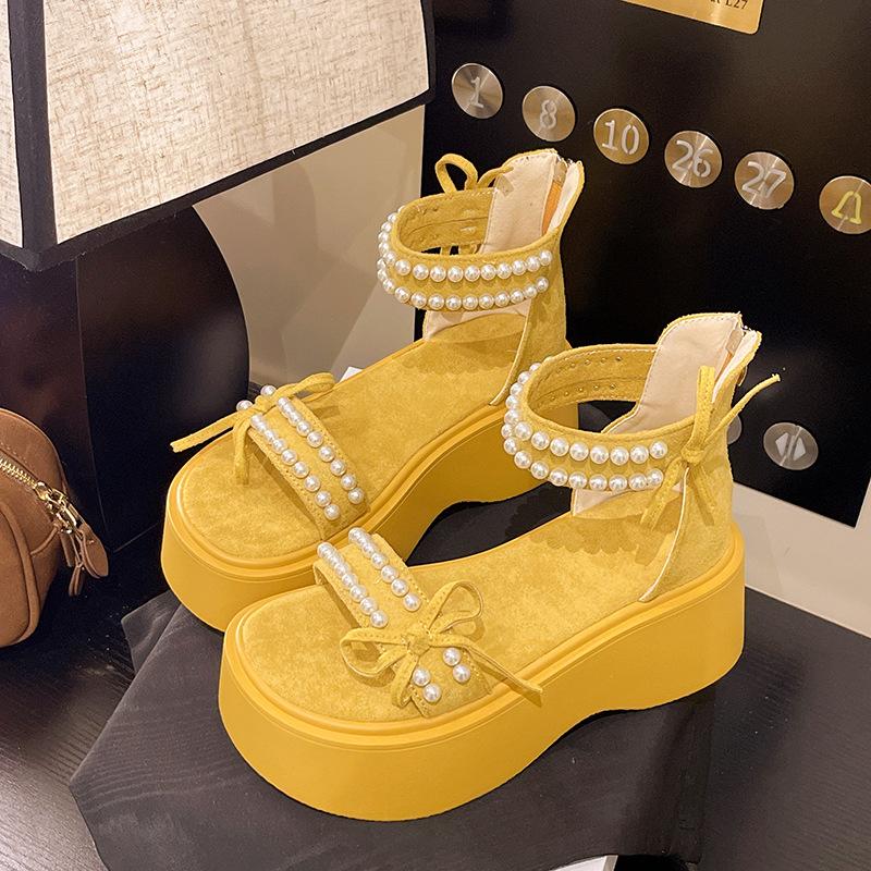 Wedge Heel Platform Sandals Women's Summer Skirt 2025 New Fashion Word with Muffin Waterproof Table High Heel Versatile